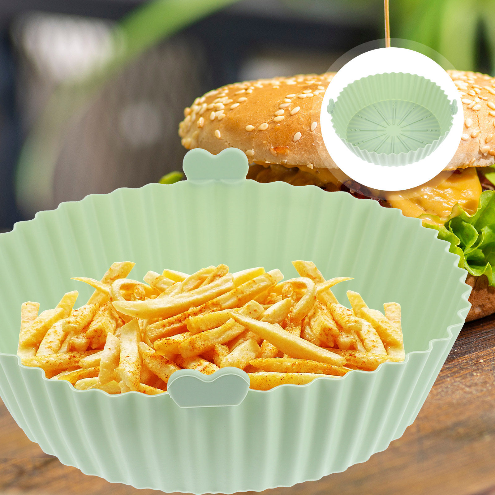 Air Fryer - Convenient Silicone Mat Heat-Resistant Reusable Non-Stick
